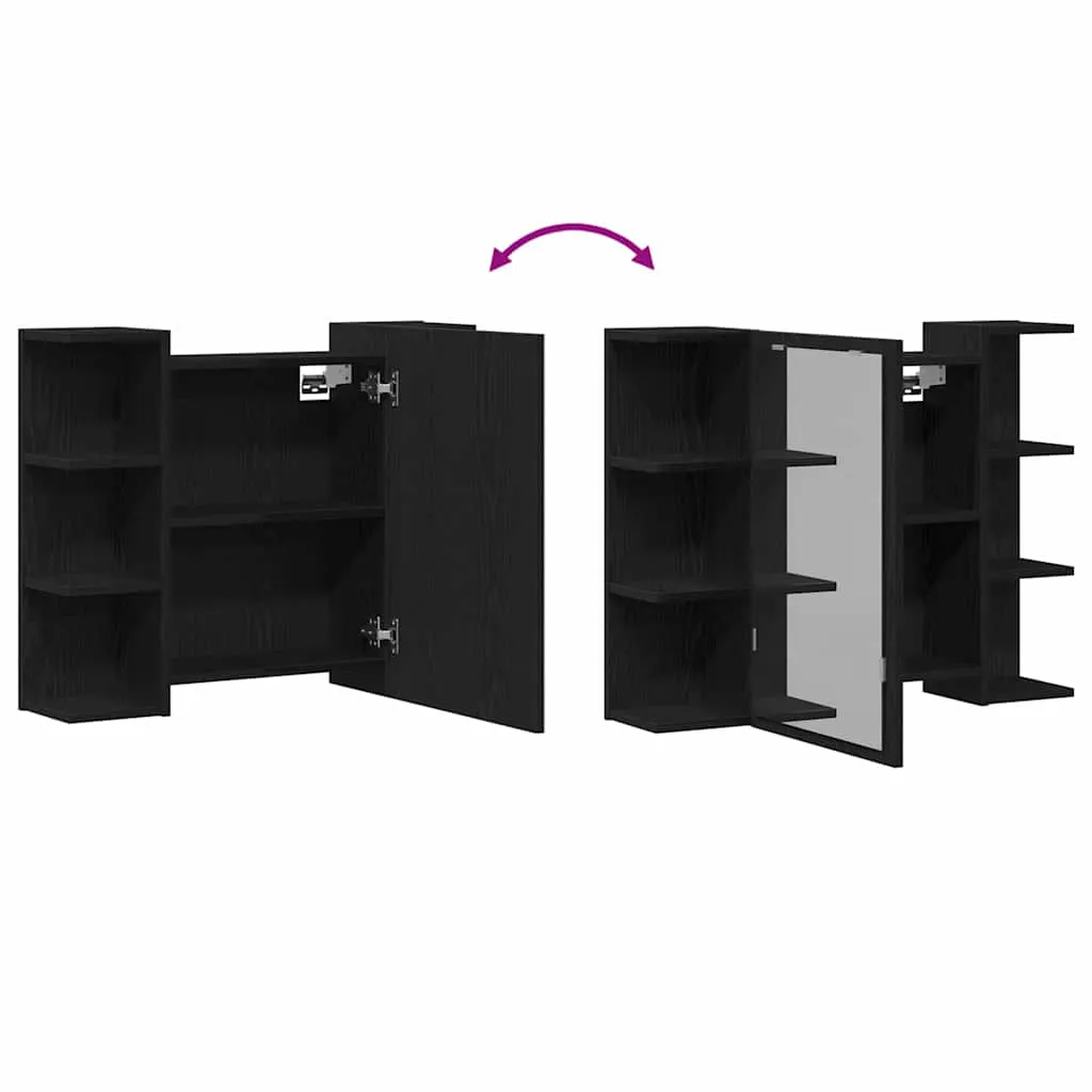 Mirror Cabinet Black oak 80 x 20.5 x 64 cm Engineered Wood 862498