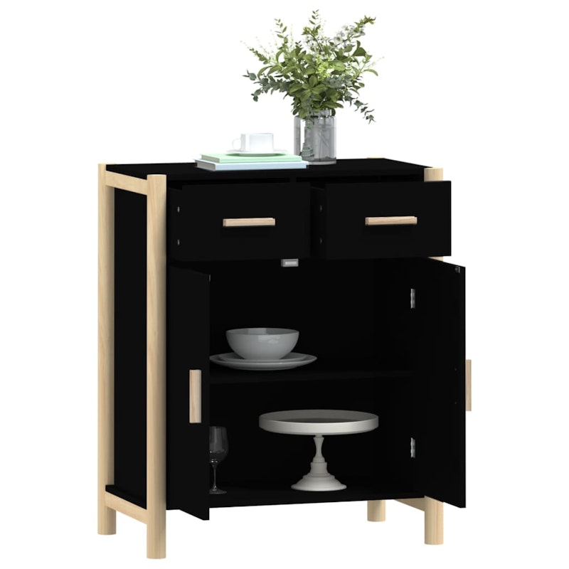 NNEVL Sideboard Black 62x38x75 cm Engineered Wood image number null