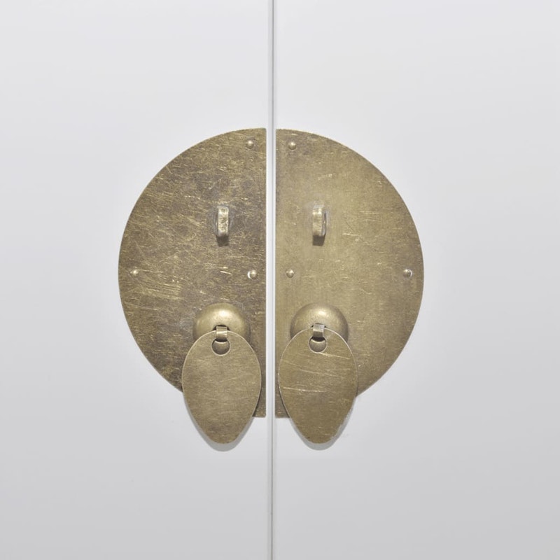 NNEVL Wooden Sideboard Asian Style with 8 Drawers and 2 Doors image number null