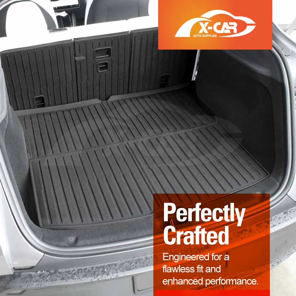 Floor Mats Boot Liners Set for Tesla Model Y Juniper 2025-Onwards All Weather Front Toolbox Cargo Car Trunk Cover Luggage Tray