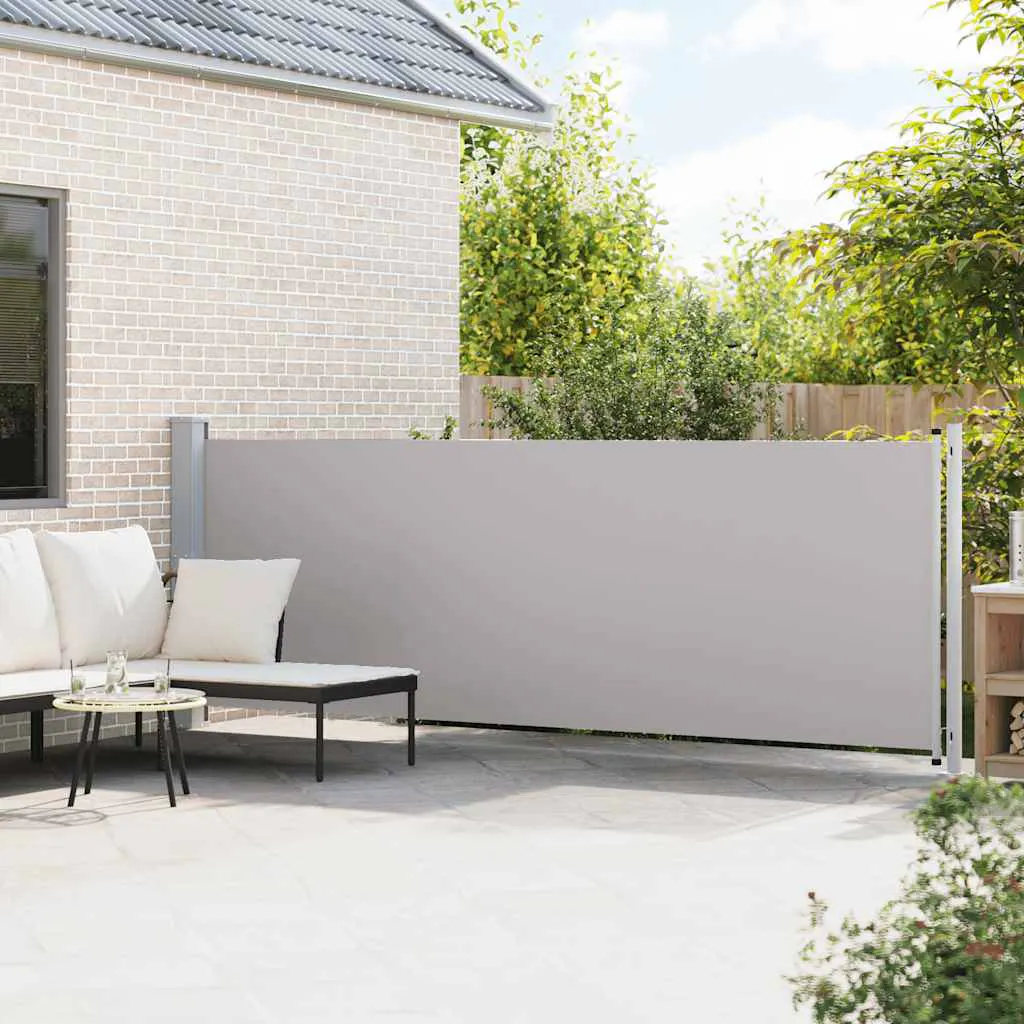 Patio Retractable Side Awning 140x600 cm Grey 313373