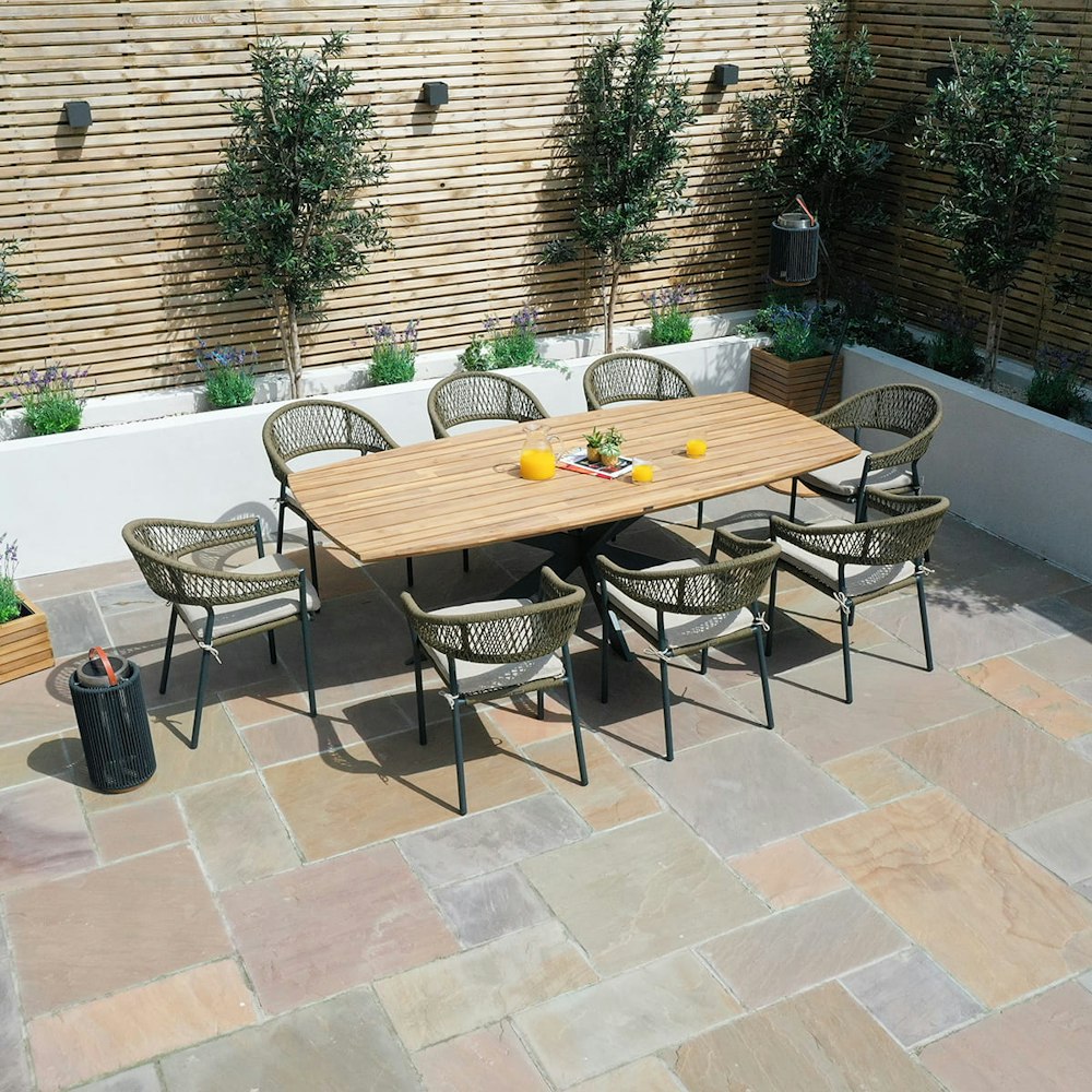 Maze Bali Rope Weave 8 Seat Oval Dining Set