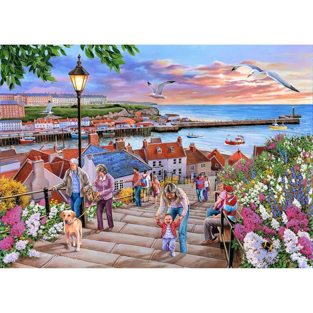 The House of Puzzles 199 Steps Whitby - 1000 Piece Jigsaw Puzzle