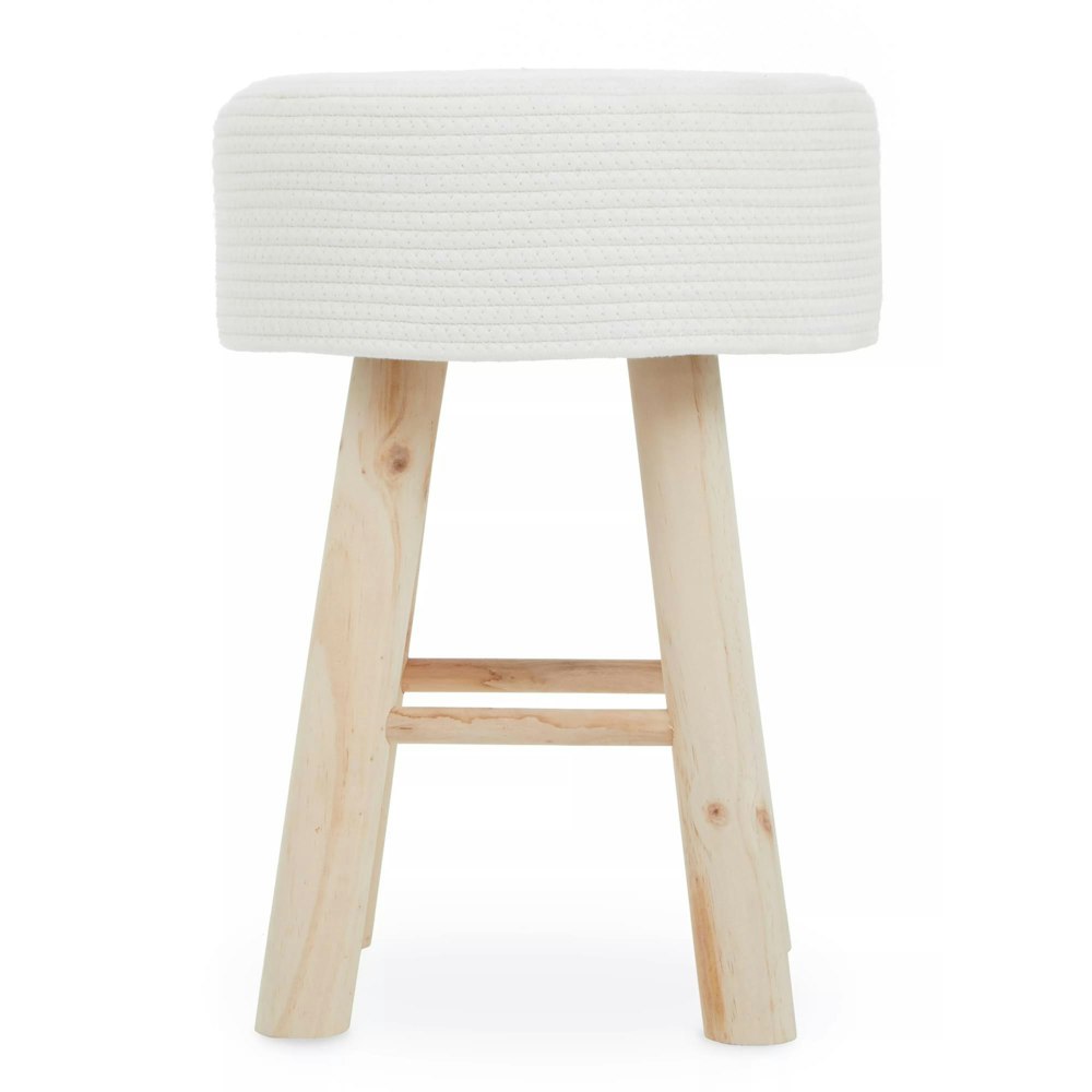 interiors by Premier Lentigo White Cotton Rope Stool