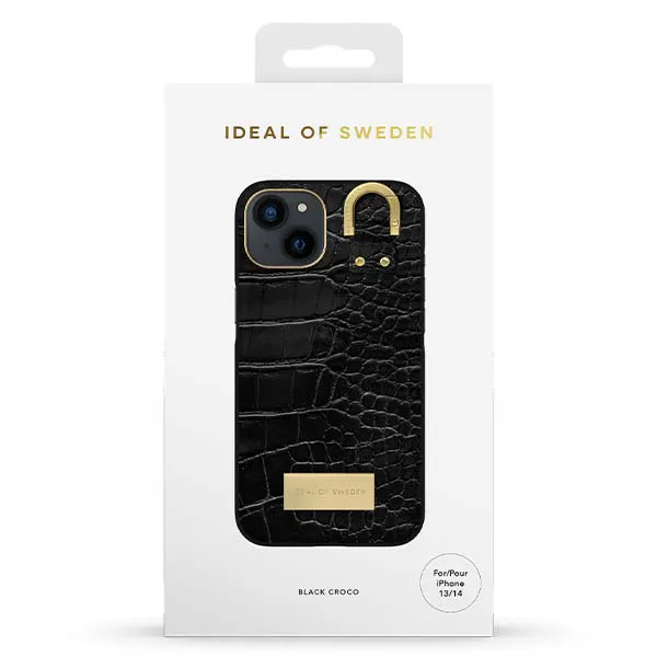 Ideal of Sweden Black Croco Case (Suits iPhone 14 Pro Max)