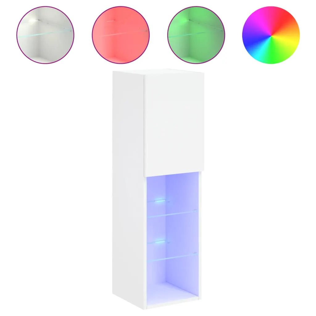 TV Cabinet with LED Lights White 30.5x30x102 cm 837015 TV Cabinet with LED Lights White 30.5x30x102 cm 837015
