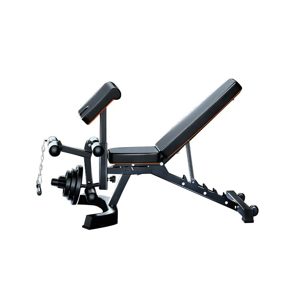 JMQ Fitness B6 Bench Dumbbell Weight Bench Incline Home Fitness Gym Equipment Rear Moving Roller