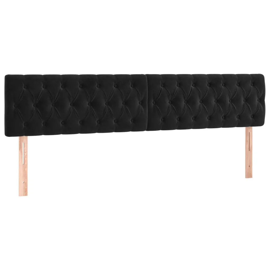 Headboards Black 200x7x78/88 cm Velvet 346392 Headboards Black 200x7x78/88 cm Velvet 346392