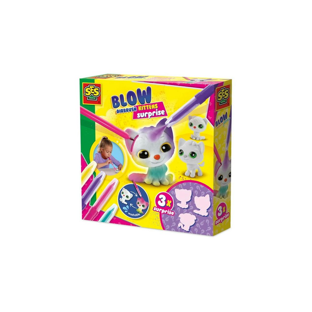 SES Creative Blow Airbrush Pens - Kittens Surprise 3x