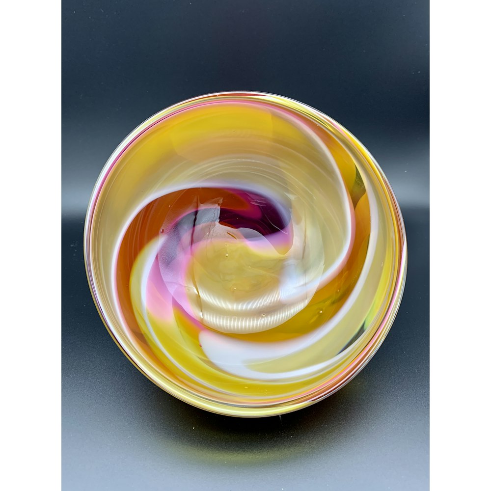 David M Flower Large Footed Bowl In Marble Pattern