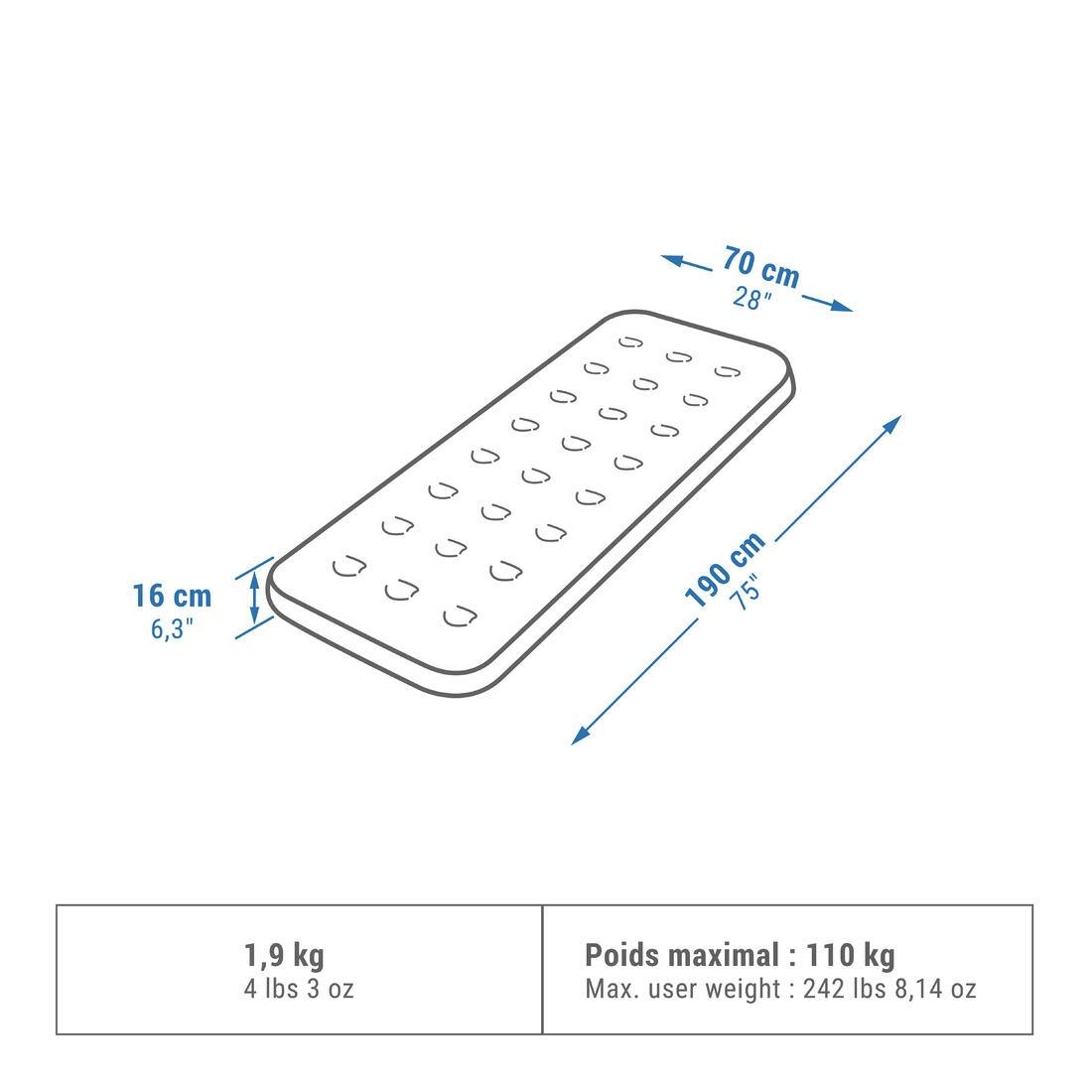 Decathlon | Inflatable Camping Mattress 1 Person - Air Basic 70