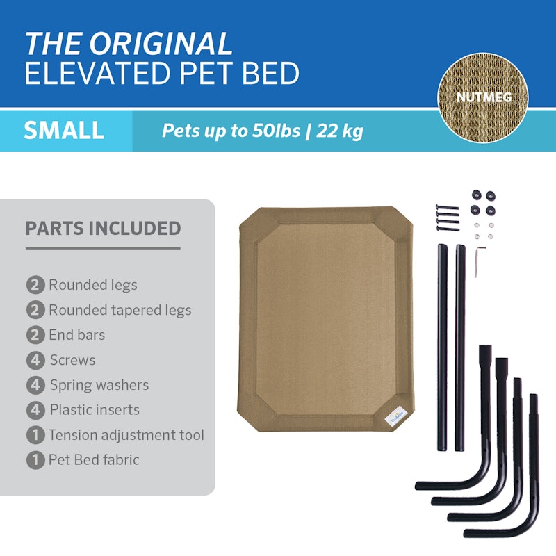 The Original Elevated Pet Bed by Coolaroo, Small, Nutmeg image number null