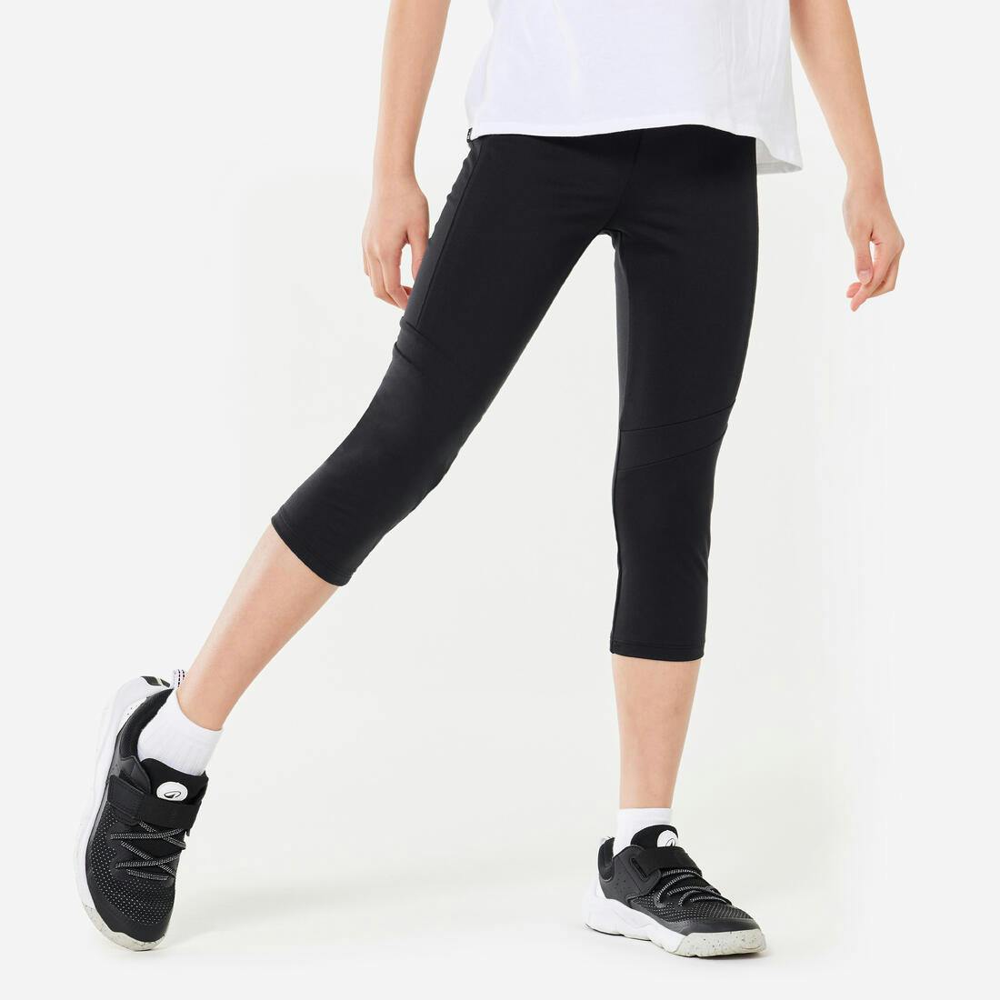Decathlon | Girls' Breathable Cropped Leggings S500 - Black