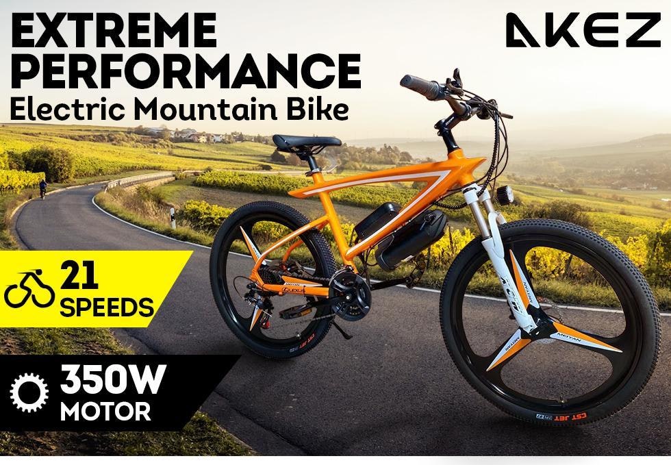 AKEZ 350W 36V Custom Look Branded Logo Electric Bike Mountain Bicycle 26 Inch LS
