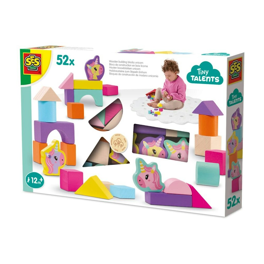 SES Creative Wooden Building Blocks Unicorn 52pcs