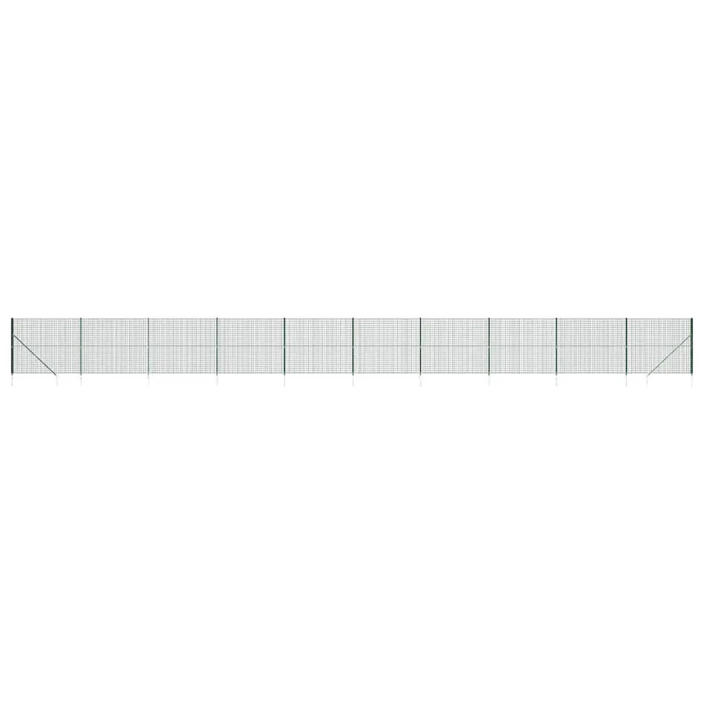 Wire Mesh Fence with Spike Anchors Green 1.4x25 m 154107 Wire Mesh Fence with Spike Anchors Green 1.4x25 m 154107