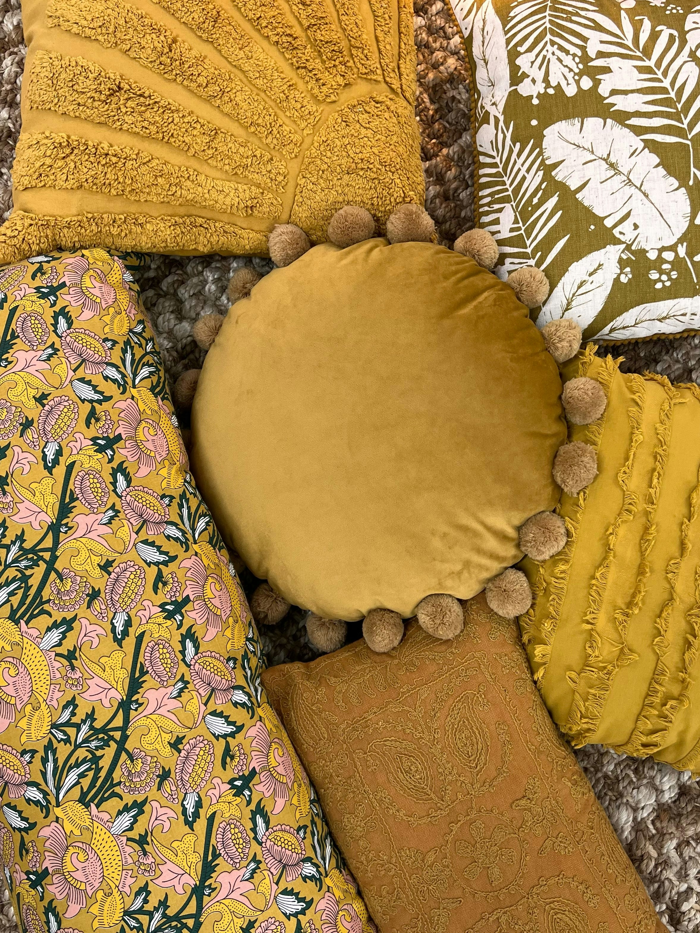 Heide Embroided Cushion Terracotta
