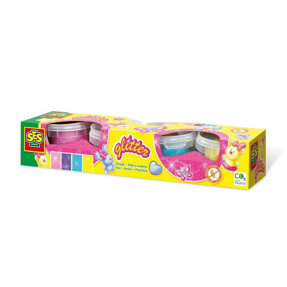 SES Creative Dough Glitter 4x90g
