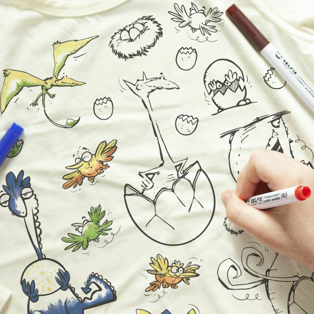 Selfie Craft Co Dino Easter Egg Colour In Top With Fabric Pens
