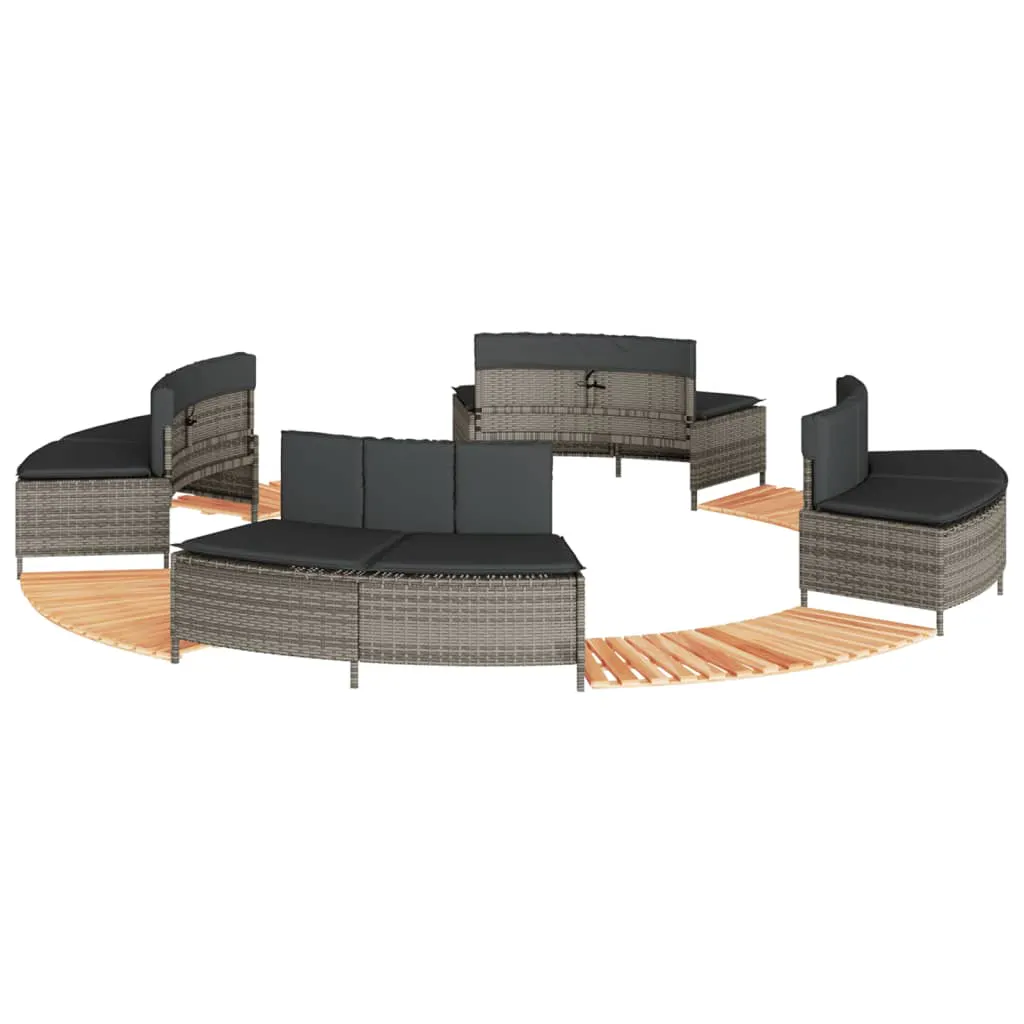 Hot Tub Surround Grey Poly Rattan and Solid Wood Acacia 3270649 Hot Tub Surround Grey Poly Rattan and Solid Wood Acacia 3270649