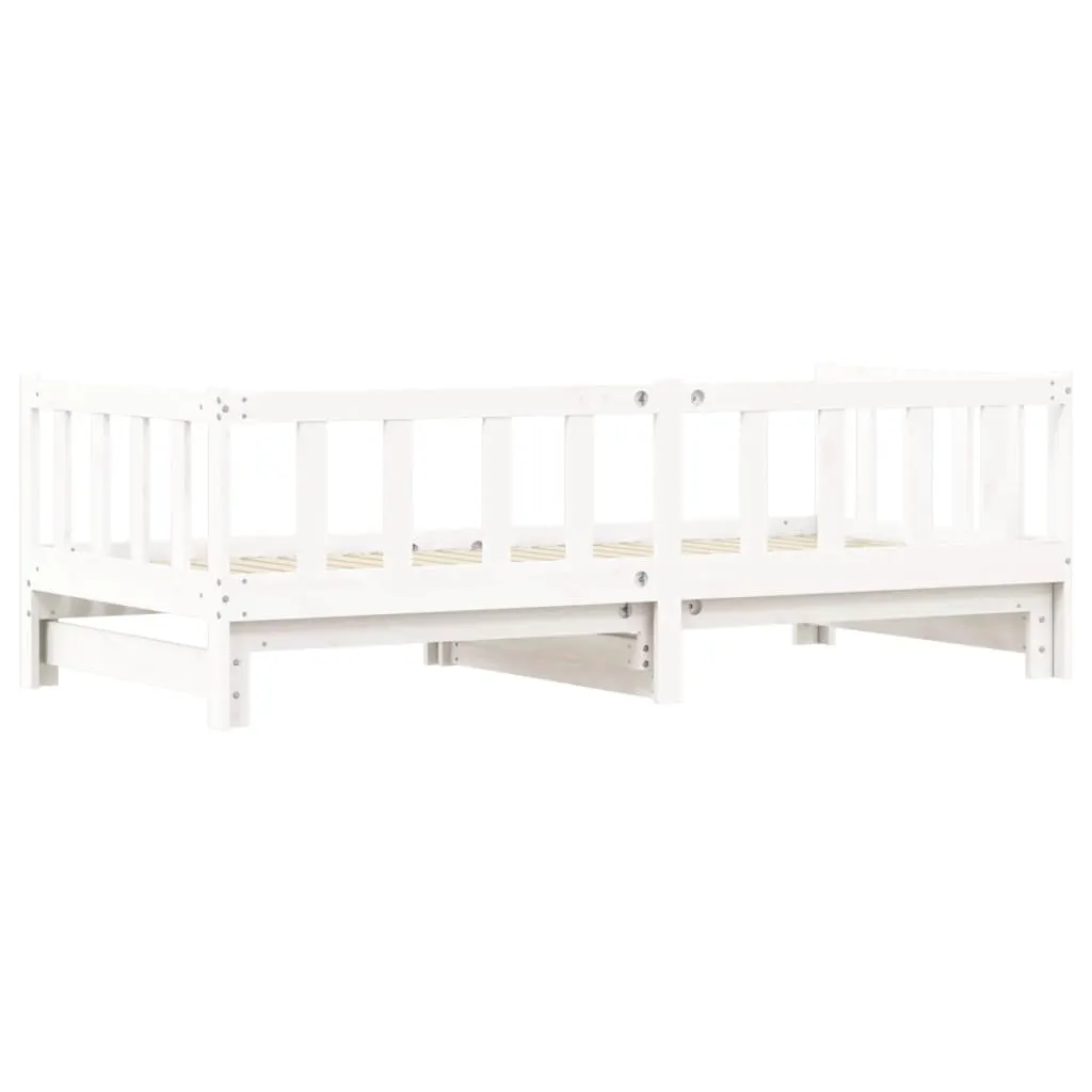 Day Bed with Trundle White 92x187 cm Single Size Solid Wood Pine 836163
