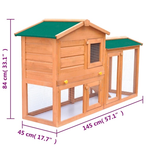 vidaXL Outdoor Large Rabbit Hutch Small Animal House Pet Cage Wood vidaXL Outdoor Large Rabbit Hutch Small Animal House Pet Cage Wood