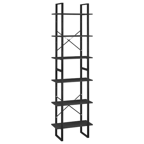 NNEVL Storage Shelves 2 pcs Black 60x30x210 cm Chipboard NNEVL Storage Shelves 2 pcs Black 60x30x210 cm Chipboard