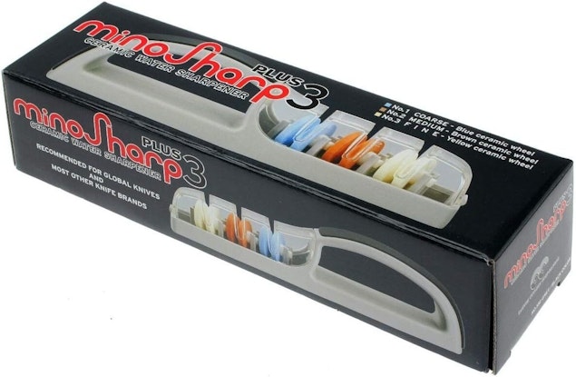 MinoSharp Plus 3-Stage Ceramic Water Sharpener 550/GB for Global Knives Knife MinoSharp Plus 3-Stage Ceramic Water Sharpener 550/GB for Global Knives Knife