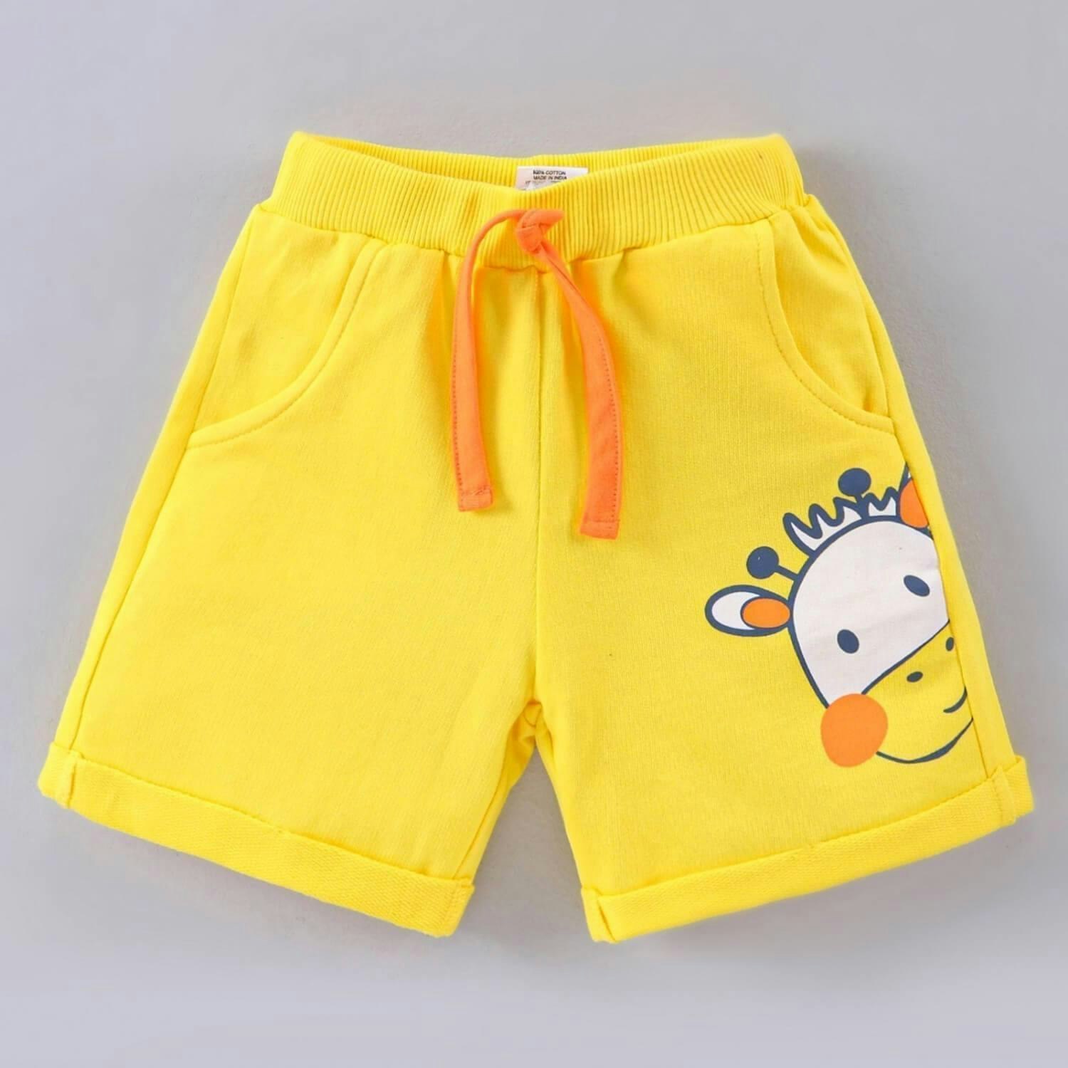 BabiesMart 1 Pair Baby Clothes Tee and Shorts For Boys Giraffe Design