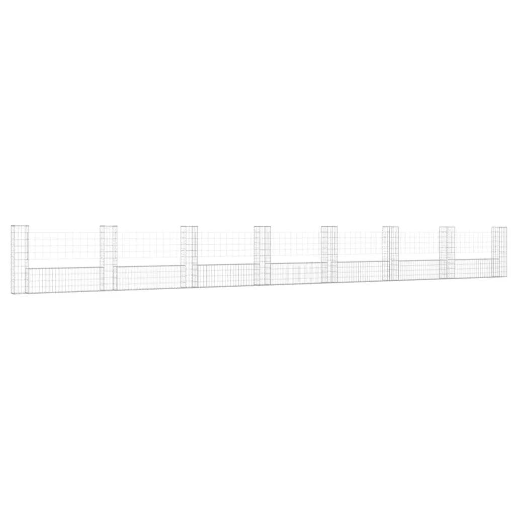 U-shape Gabion Basket with 8 Posts Iron 860x20x100 cm 151281 U-shape Gabion Basket with 8 Posts Iron 860x20x100 cm 151281