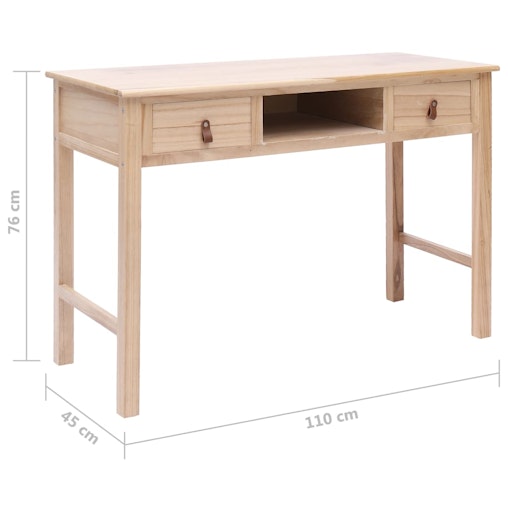 NNEVL Writing Desk Natural 110x45x76 cm Wood NNEVL Writing Desk Natural 110x45x76 cm Wood