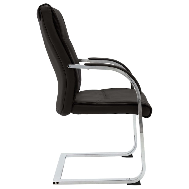 vidaXL Cantilever Office Chair Black Faux Leather image number null
