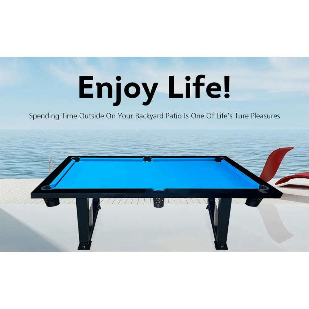 MACE NEW 8FT Luxury Slate Outdoor Pool/Billiard/Snooker Table Frame Black
