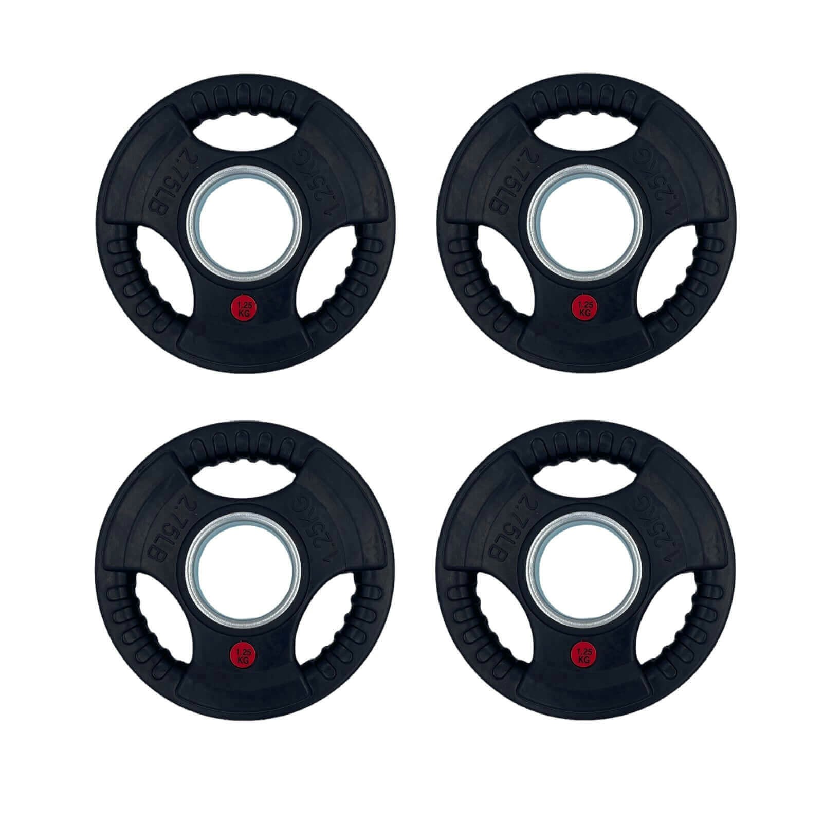4 x 1.25kg Rubber Tri-grip Weight Plates Type-O