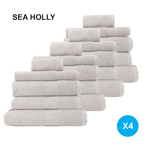 Royal Comfort 20 Piece Cotton Bamboo Towel Bundle Set 450GSM Luxurious Absorbent 20 Piece Sea Holly image number null
