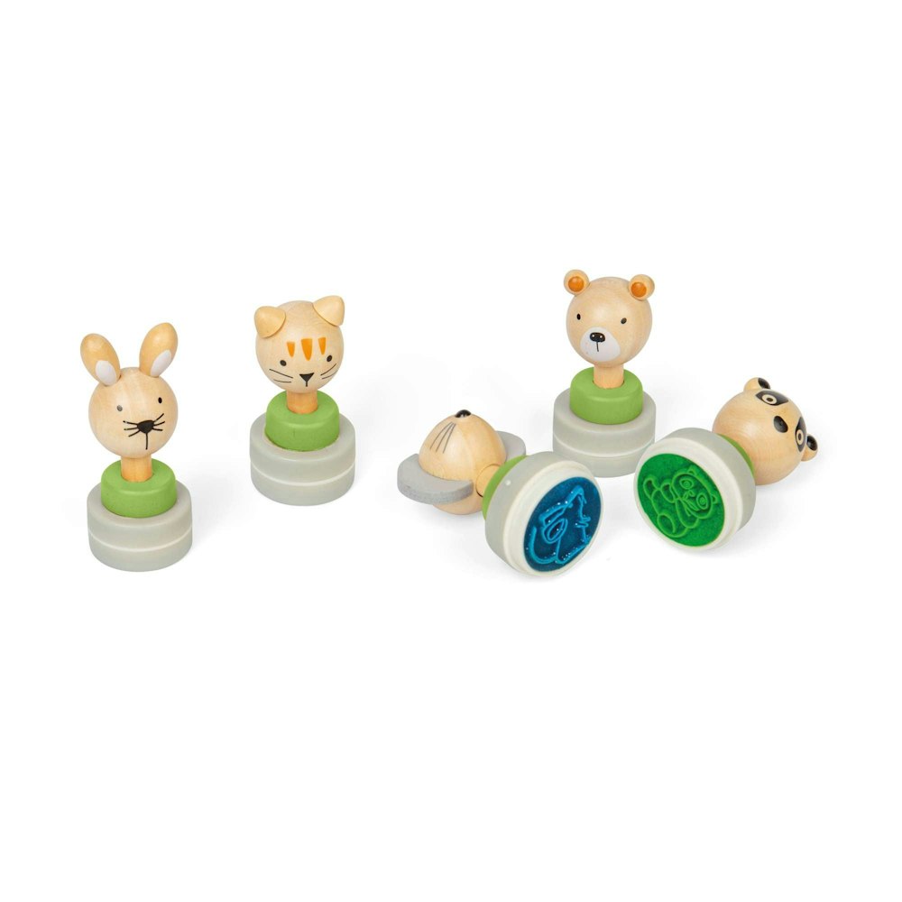 Bigjigs Toys Wooden Ink Stampers (pk 5)