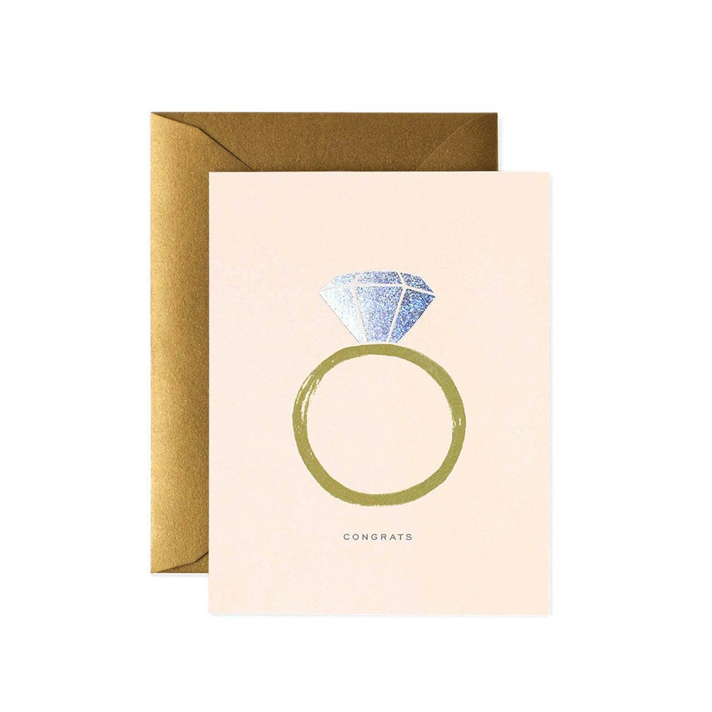3x Rifle Paper Co Greeting Card w/Envelope Congrats Engagement 10.7x14cm