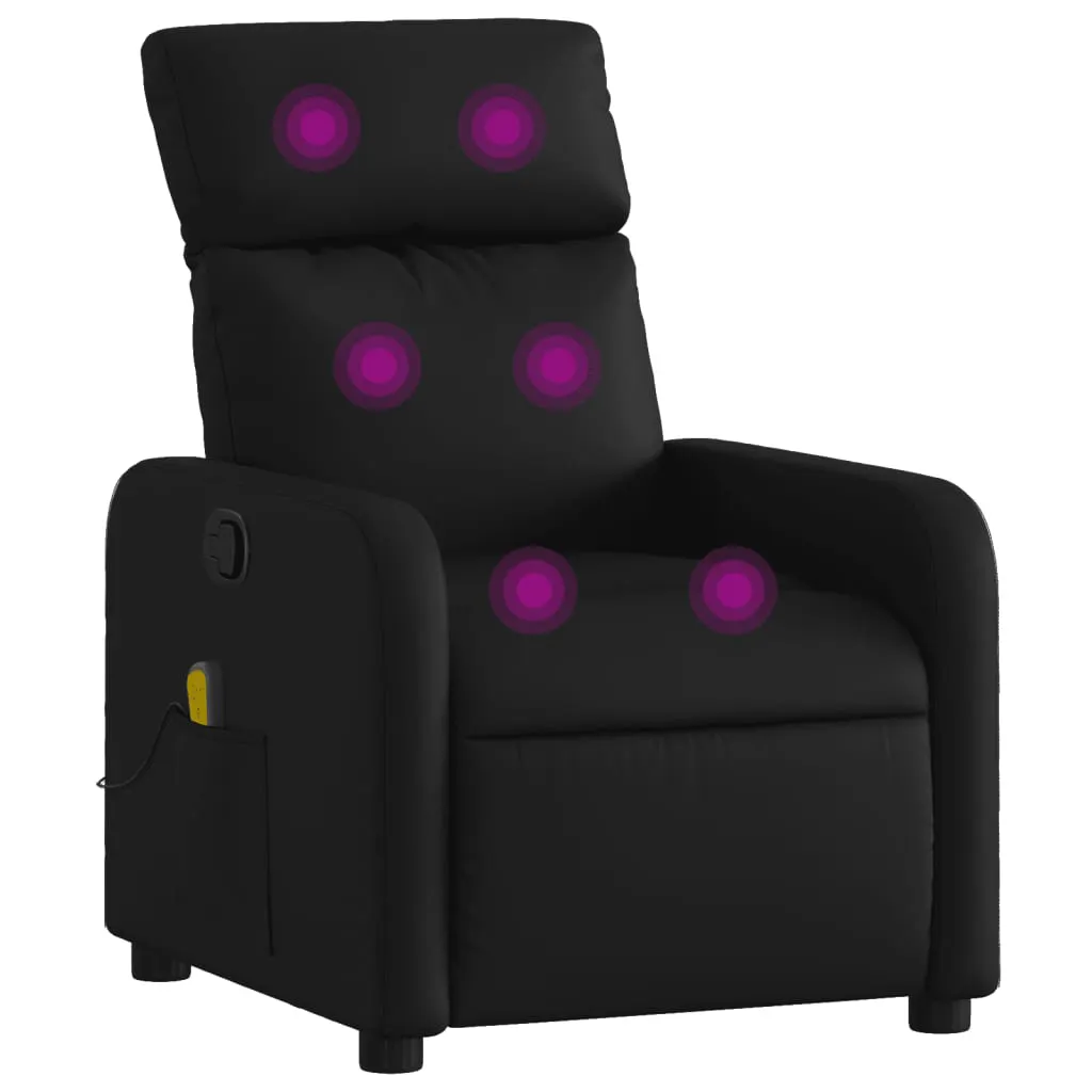 Massage Recliner Chair Black Faux Leather 3206875 Massage Recliner Chair Black Faux Leather 3206875
