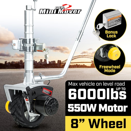 Gen2 12V Electric Motorised Jockey Wheel Mini Mover - 550W Gen2 12V Electric Motorised Jockey Wheel Mini Mover - 550W