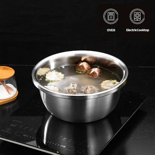 SOGA 2X 5Pcs Deepen Polished Stainless Steel Stackable Baking Washing Mixing Bowls Set Food Storage Basin SOGA 2X 5Pcs Deepen Polished Stainless Steel Stackable Baking Washing Mixing Bowls Set Food Storage Basin