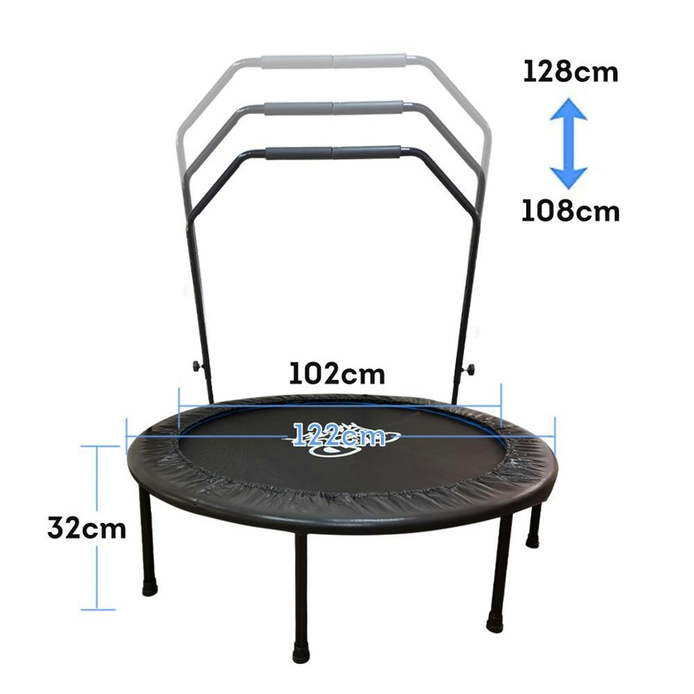 Pop Master 48inch Trampoline Circle Foldable Fitness Rebounder w/ Adjustable Handle Bar
