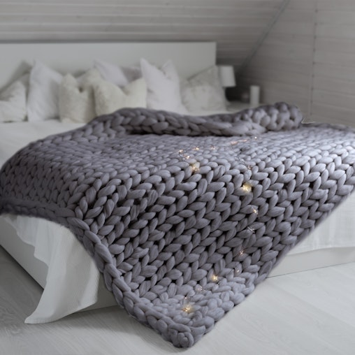 Royal Comfort Chunky Hand Knit Thick Weighted Blanket Plush 6.3KG 203cm x 153cm - 153 x 203 cm - Grey Royal Comfort Chunky Hand Knit Thick Weighted Blanket Plush 6.3KG 203cm x 153cm - 153 x 203 cm - Grey