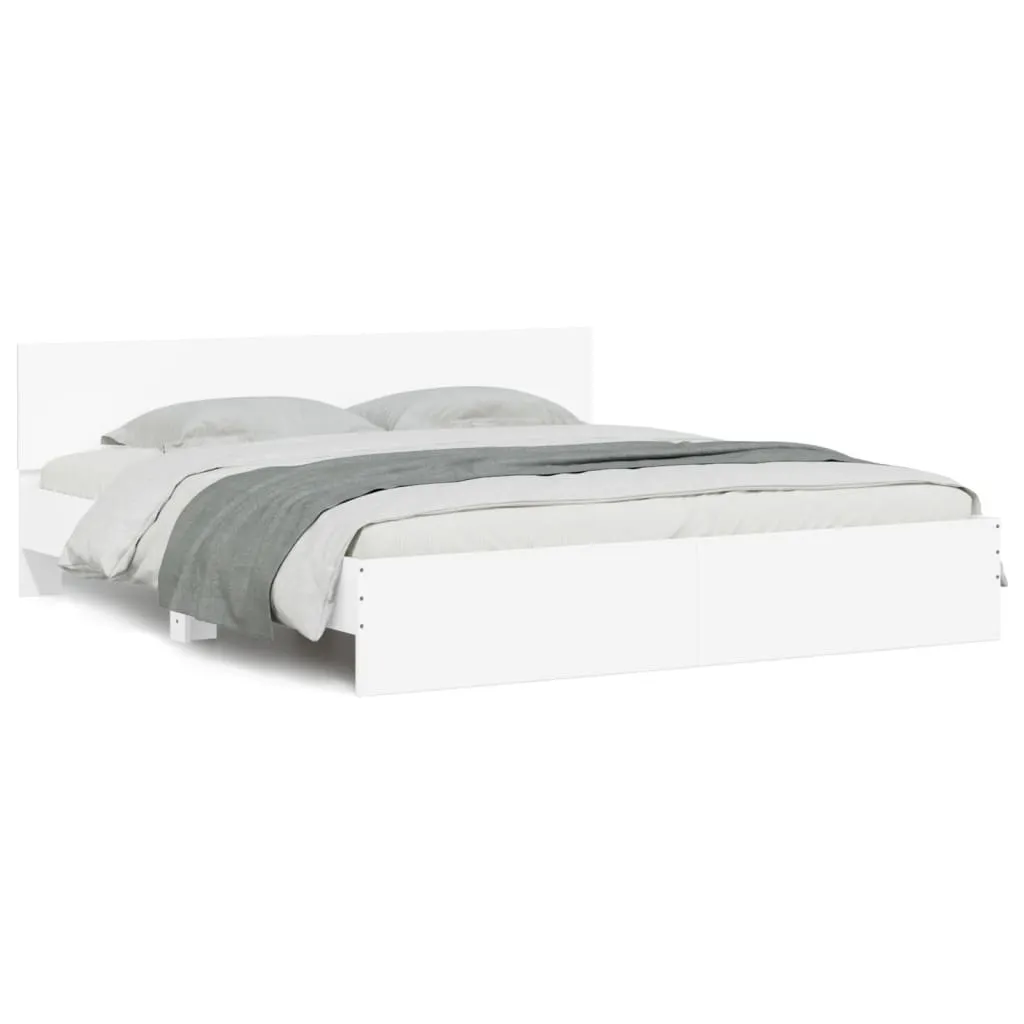 Bed Frame with Headboard White 183x203 cm King Size 3207462 Bed Frame with Headboard White 183x203 cm King Size 3207462