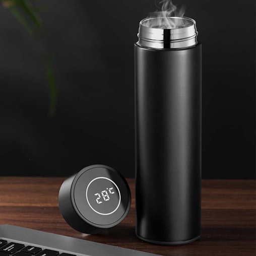 SOGA 500ML Stainless Steel Smart LCD Thermometer Display Bottle Vacuum Flask Thermos Black SOGA 500ML Stainless Steel Smart LCD Thermometer Display Bottle Vacuum Flask Thermos Black