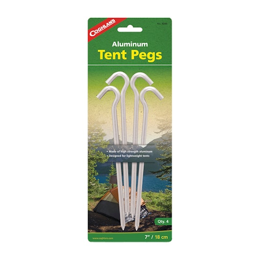 4pc Coghlans 18cm Aluminium Pegs Camping/Hiking Outdoor for Tent/Tarps Silver 4pc Coghlans 18cm Aluminium Pegs Camping/Hiking Outdoor for Tent/Tarps Silver