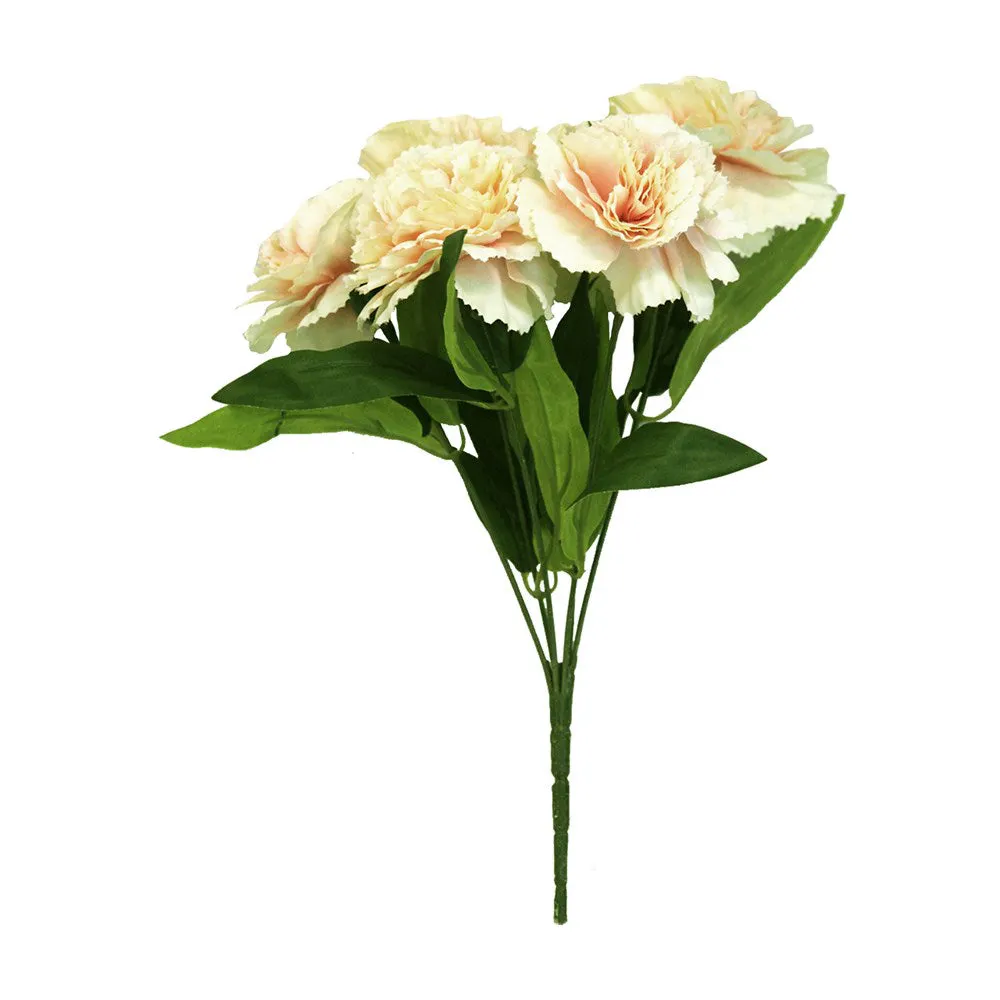 Artificial Carnation Posy Bouquet - Cream 30cm