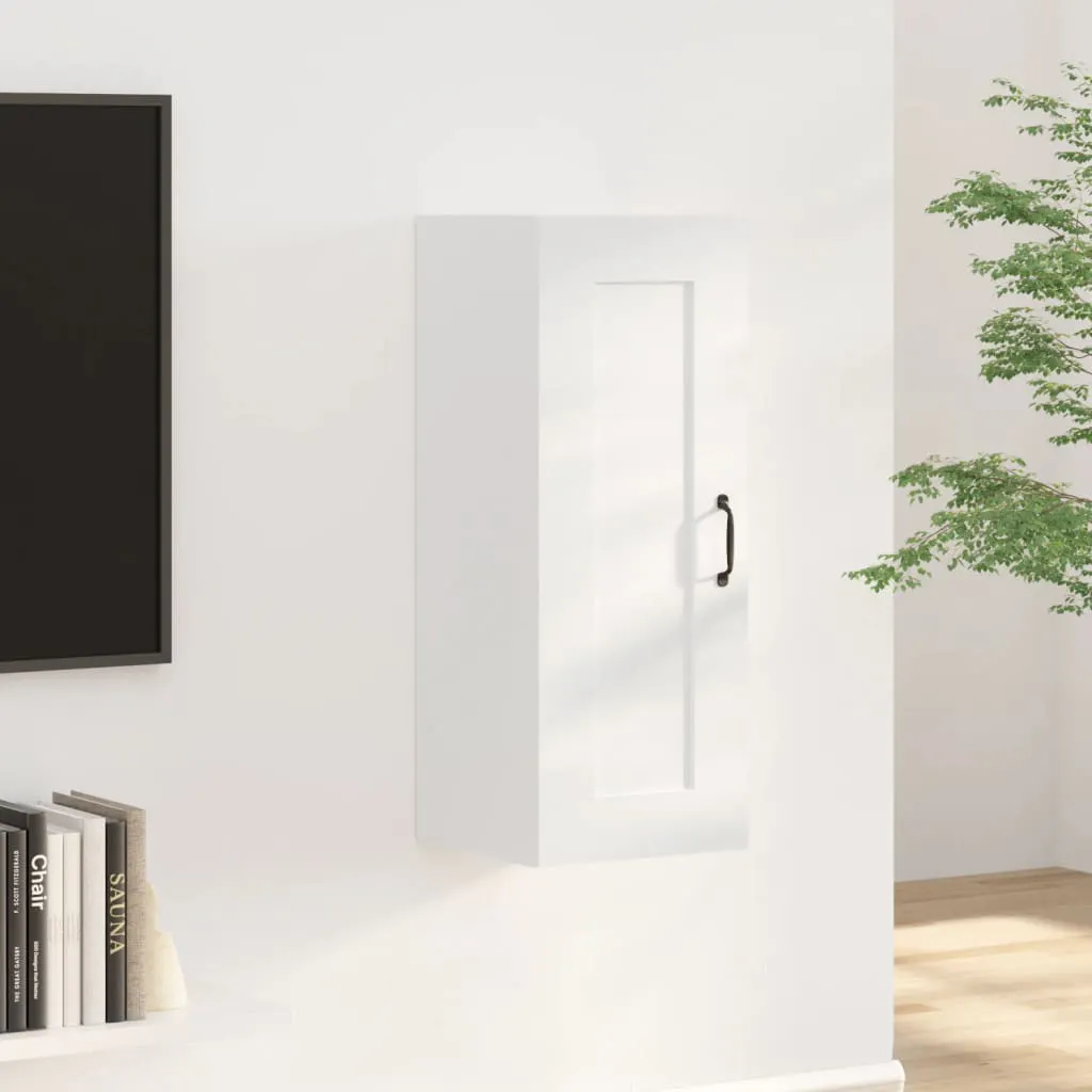 Hanging Cabinet High Gloss White 35x34x90 cm Engineered Wood 812480