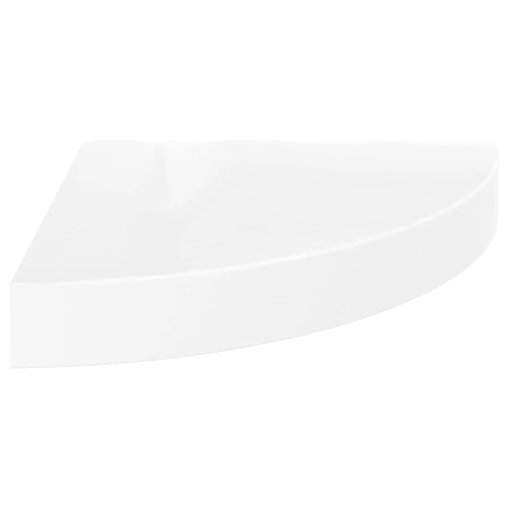 Floating Corner Shelf High Gloss White 25x25x3.8 cm MDF 323886 Floating Corner Shelf High Gloss White 25x25x3.8 cm MDF 323886
