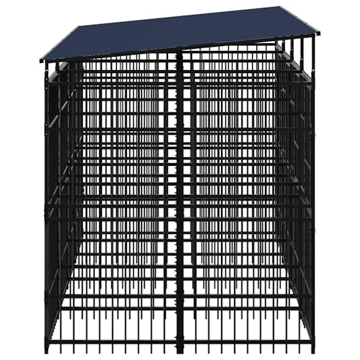 NNEVL Outdoor Dog Kennel with Roof Steel 7.37 m² NNEVL Outdoor Dog Kennel with Roof Steel 7.37 m²