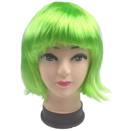 Bob Wig Costume Short Straight Fringe Cosplay Party Full Hair Womens Fancy Dress - Green Bob Wig Costume Short Straight Fringe Cosplay Party Full Hair Womens Fancy Dress - Green
